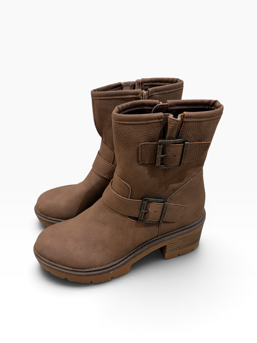 B.O.C. by Born Monika Platform Bootie Brown Women Lug Sole Block Heel Size 7.5